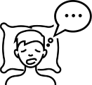 Animated icon of person talking in their sleep