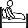 Animated person sitting up in bed icon