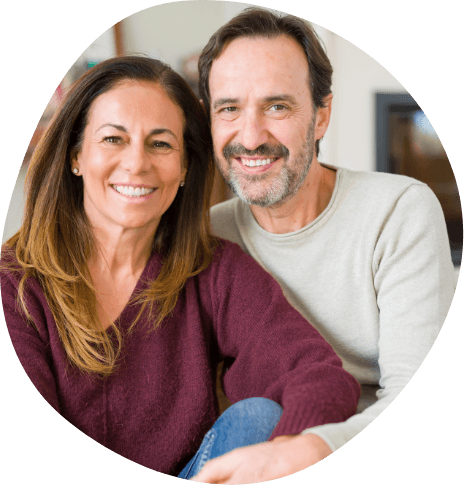 Man and woman smiling together