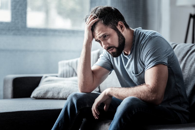 a young man with depression